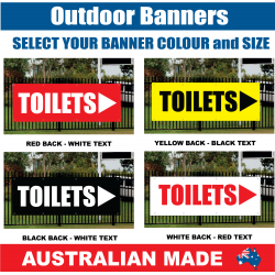 BANNER - R481 - TOILETS ARROW