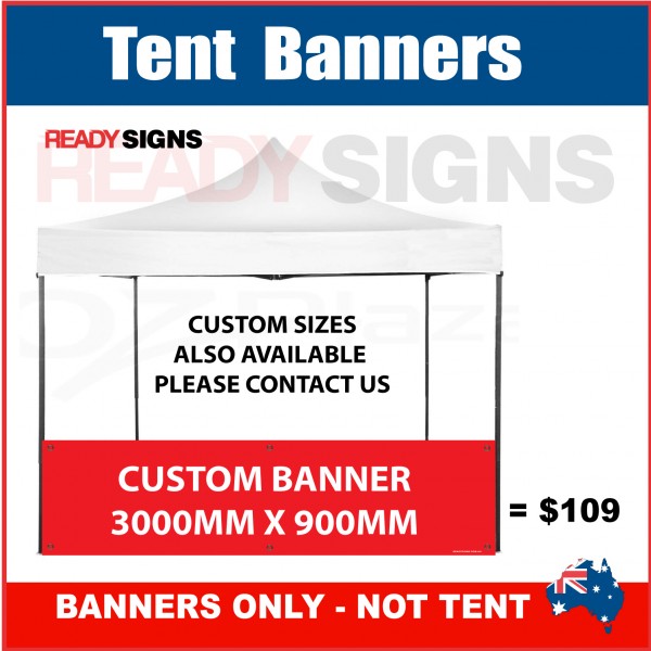 Tent Banner 3000mm W X 900mm H